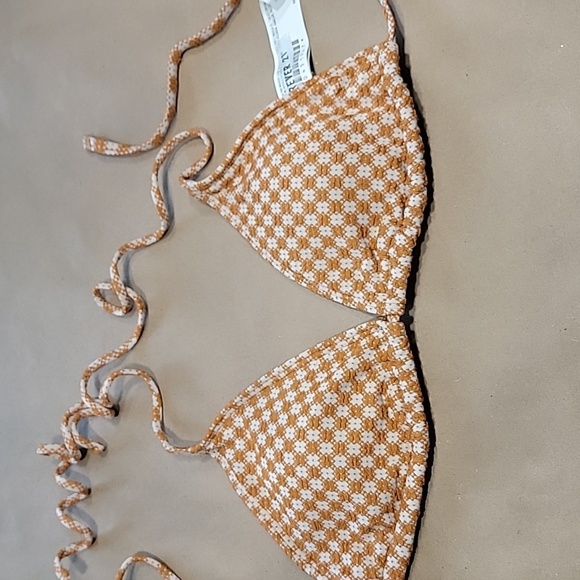Forever 21 Size M Top Size L Bottoms Bikini Set, Knit Plaid, Gently Used - Picture 10 of 13